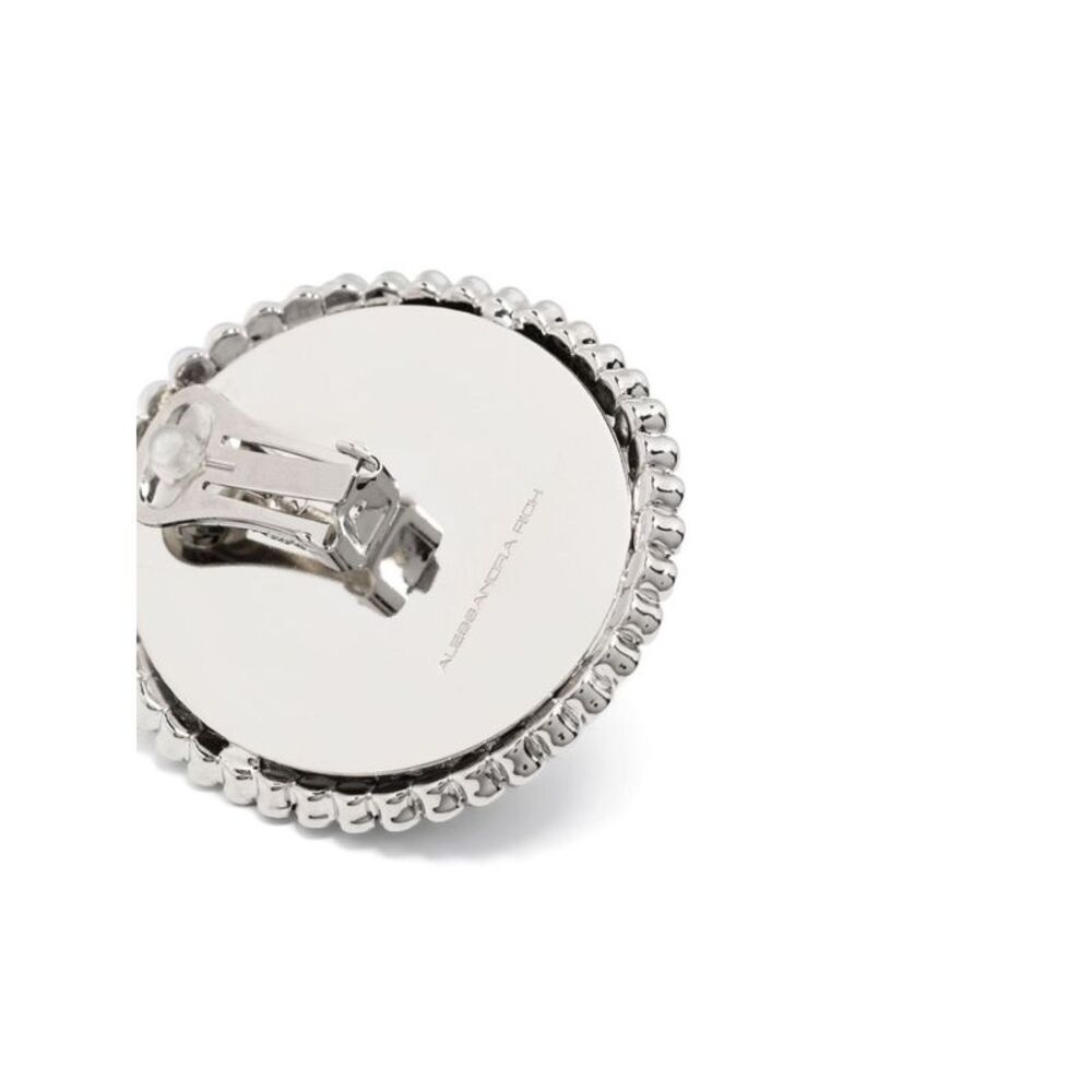 ALESSANDRA RICH CRYSTAL AND PEARL OVAL EARRINGS - Picture 3 of 3